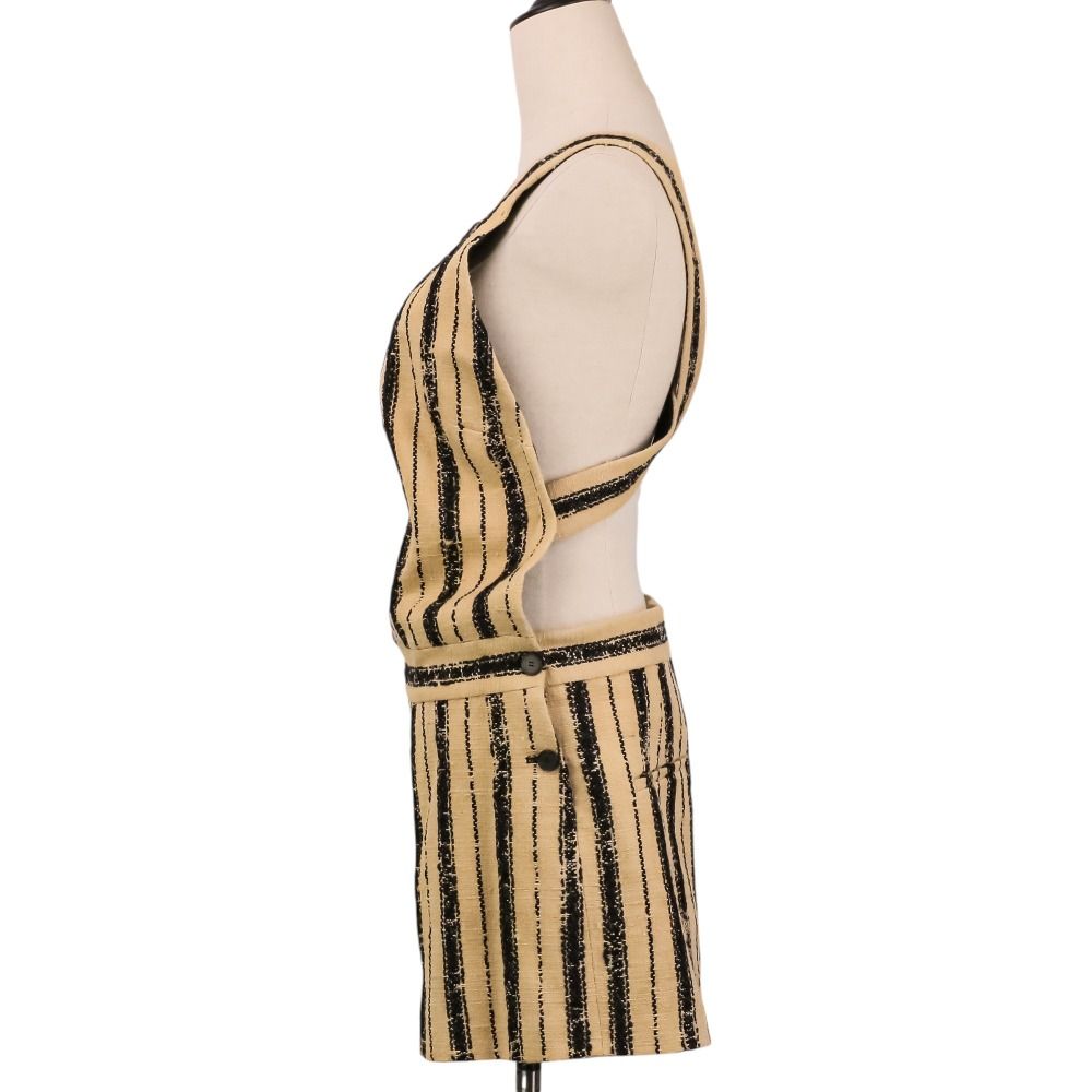 Dior Striped Silk Blend Jump Shorts All in One Beige Black — view 3