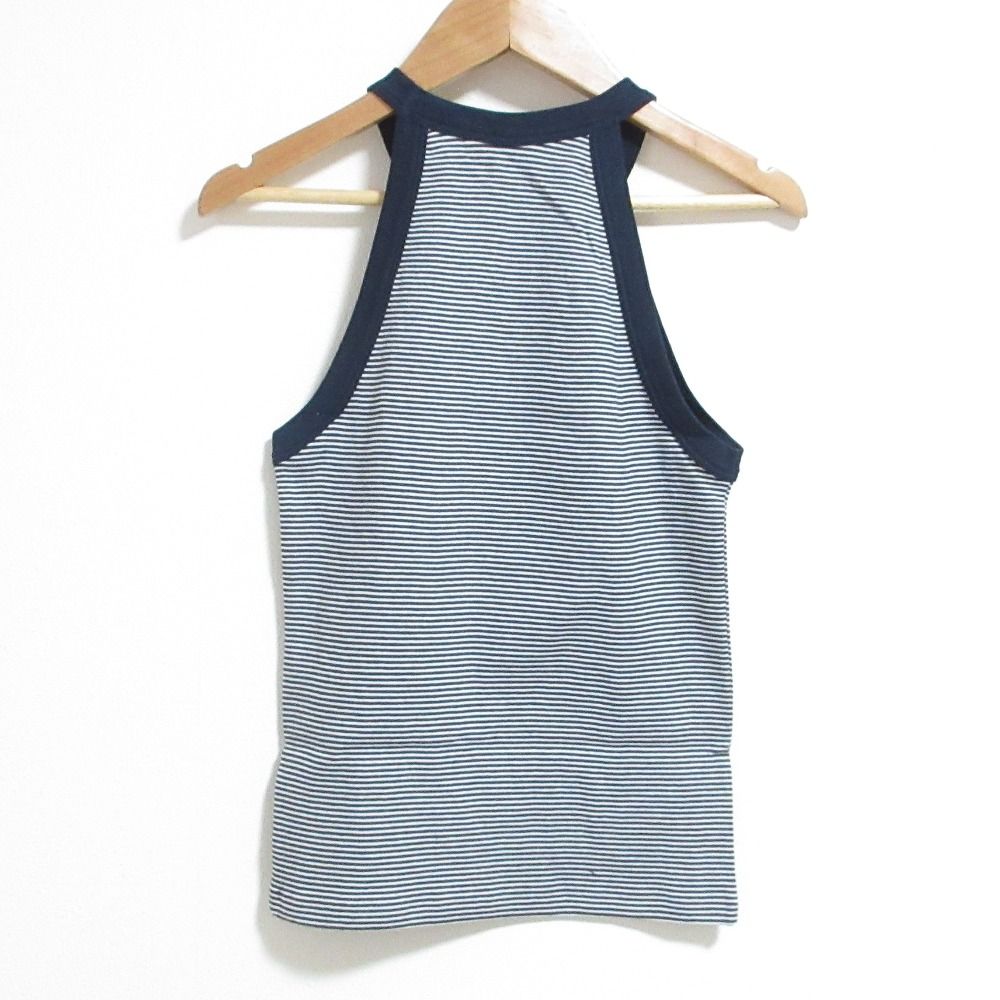 Celine Triomphe Striped Jersey Tank Top M Navy — view 2