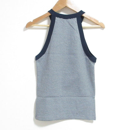 Celine Triomphe Striped Jersey Tank Top M Navy — view 2