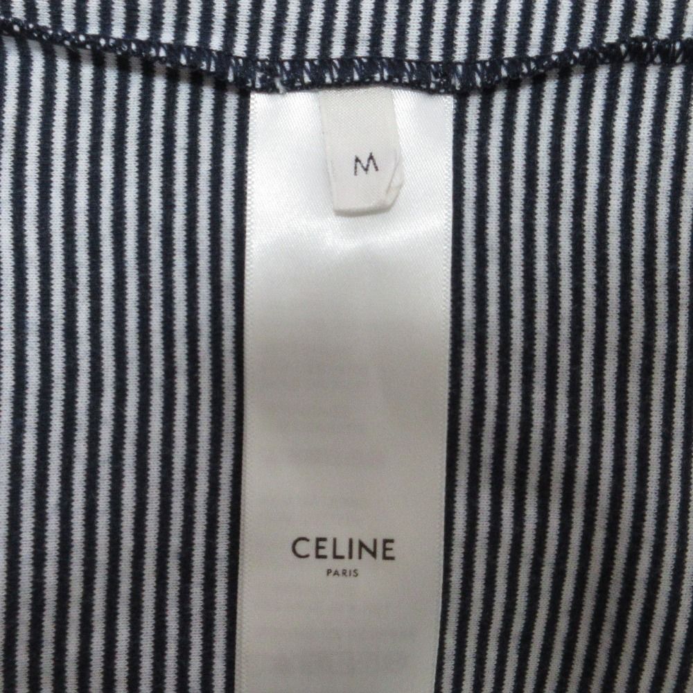 Celine Triomphe Striped Jersey Tank Top M Navy — view 7