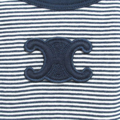 Celine Triomphe Striped Jersey Tank Top M Navy — view 4