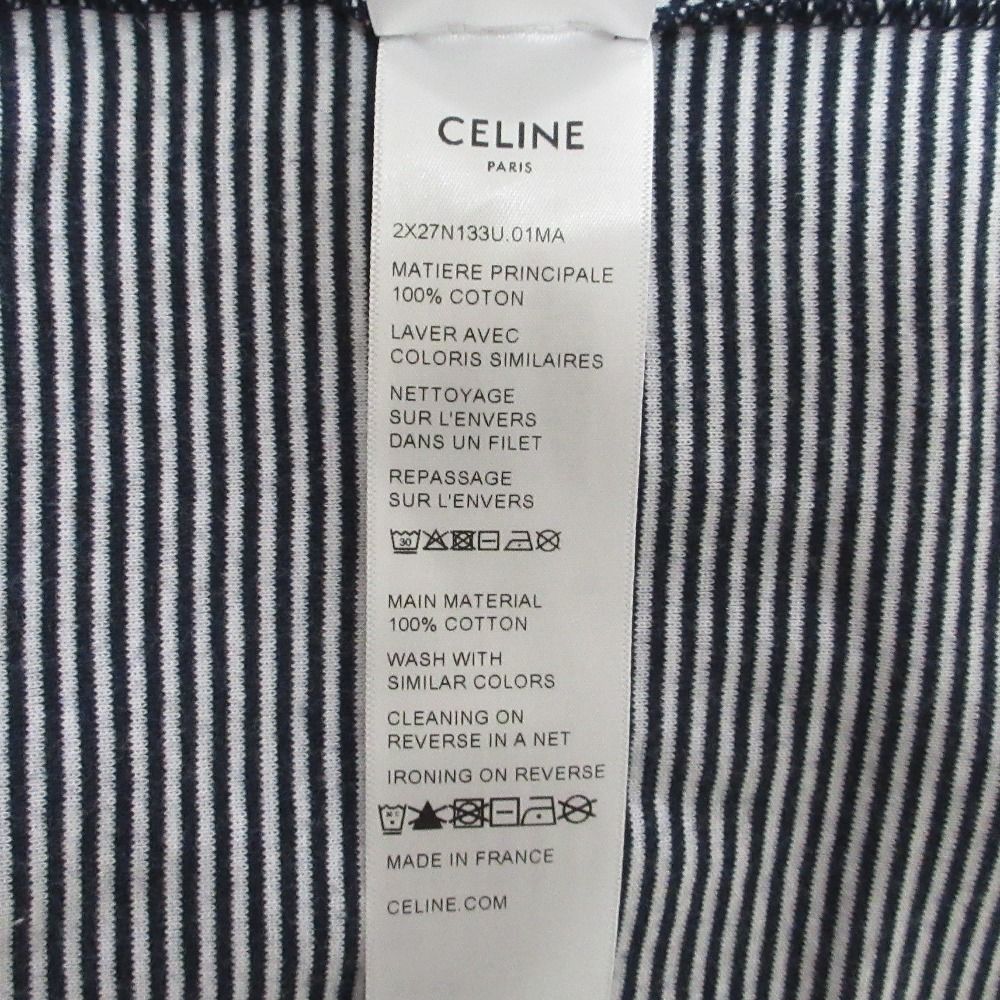 Celine Triomphe Striped Jersey Tank Top M Navy — view 8