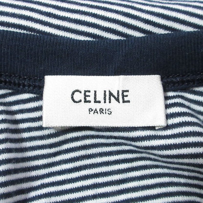 Celine Triomphe Striped Jersey Tank Top M Navy — view 6
