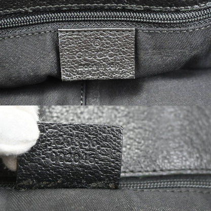 Gucci Shoulder Bag Tote Black Canvas Leather — view 9