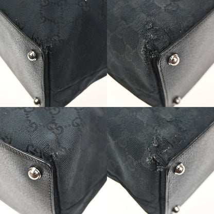 Gucci Shoulder Bag Tote Black Canvas Leather — view 7