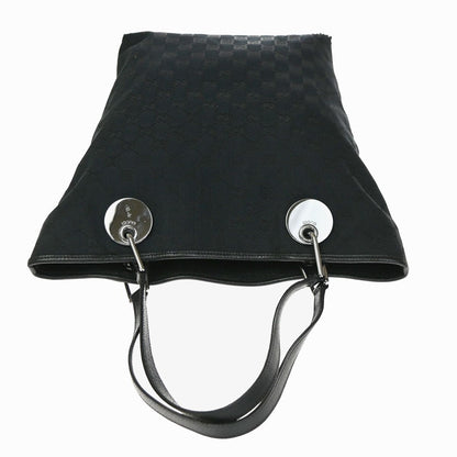 Gucci Shoulder Bag Tote Black Canvas Leather — view 5