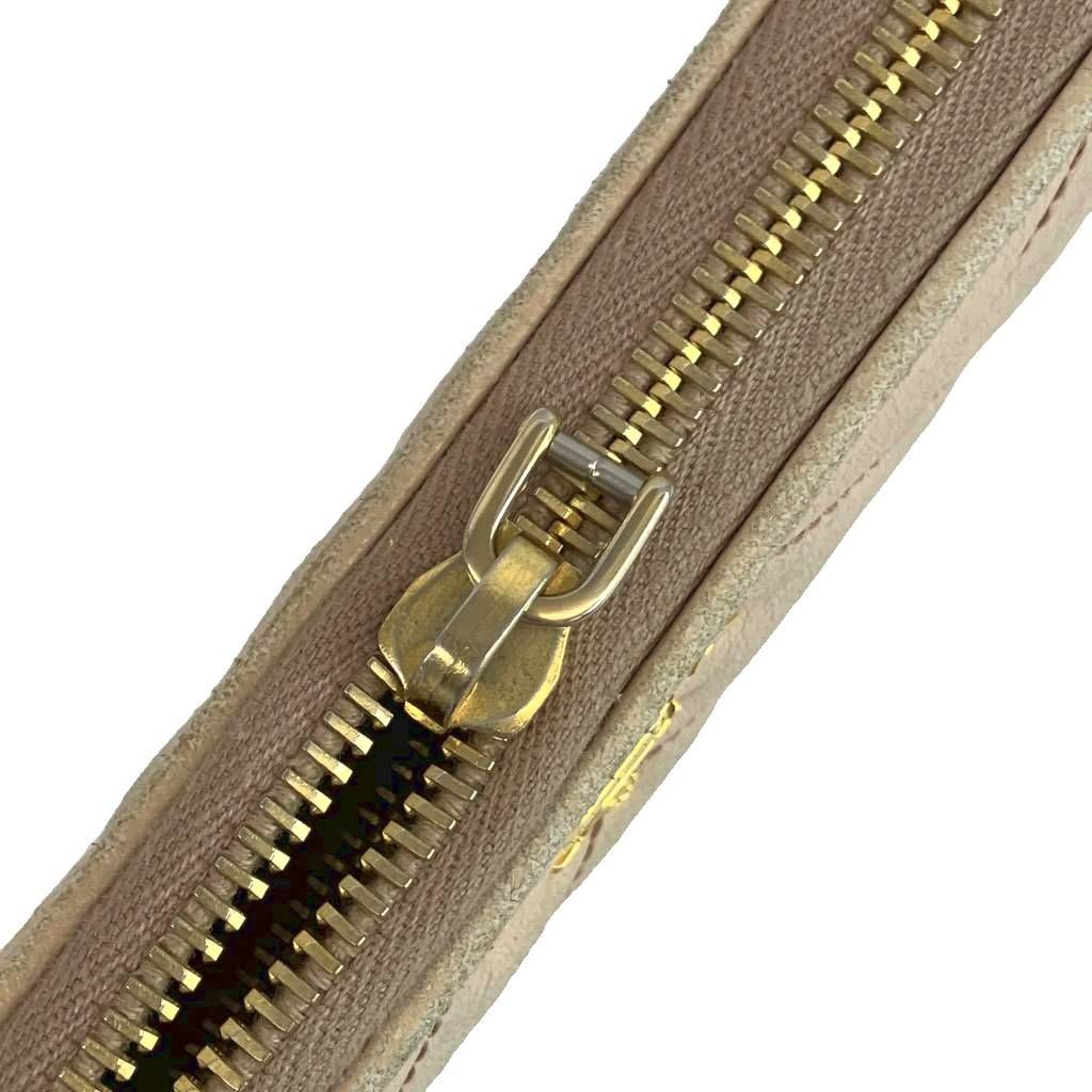 Prada Wallet Leather Quilted Zip Around Logo Gold Beige — view 8
