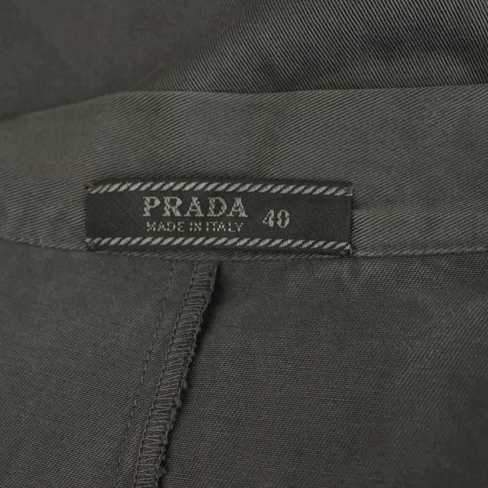 Prada Tuck Skirt Long Cotton 40 Gray MY — view 3
