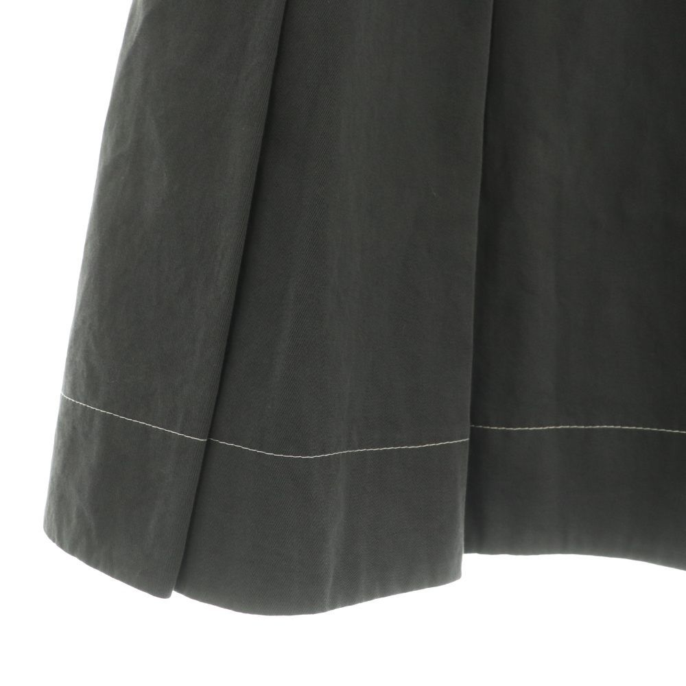 Prada Tuck Skirt Long Cotton 40 Gray MY — view 4