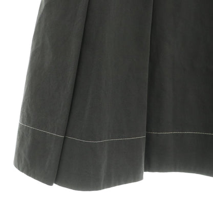 Prada Tuck Skirt Long Cotton 40 Gray MY — view 4