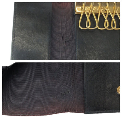 Chanel Vintage CC Logo 6 Rows Black Gold Caviar Leather Key Case Key Holder — view 7