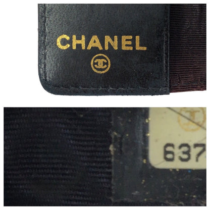 Chanel Vintage CC Logo 6 Rows Black Gold Caviar Leather Key Case Key Holder — view 5
