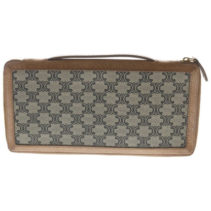 Celine Triomphe Canvas Zip Around Organizer Wallet Brown Gray — view 2
