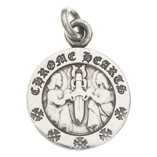 Chrome Hearts Chrm Angl Mdl V2 Angel Medal Charm Pendant Top Silver