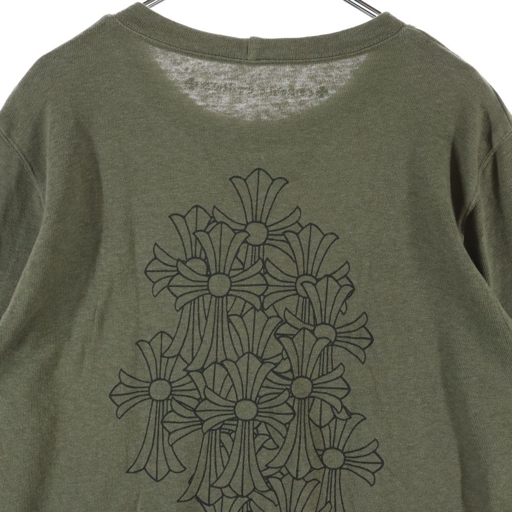 Chrome Hearts Back Cemetery Cross Sweatshirt Shirt Logo Printed Crew Neck Khaki — view 4