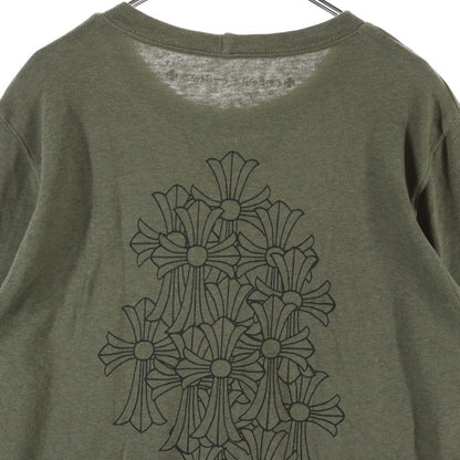 Chrome Hearts Back Cemetery Cross Sweatshirt Shirt Logo Printed Crew Neck Khaki — view 4