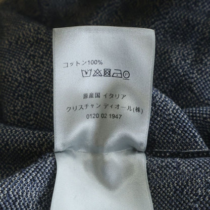 Dior Oblique Overshirt All Over Pattern Logo Long Sleeve Cotton Shirt Gray Navy — view 8