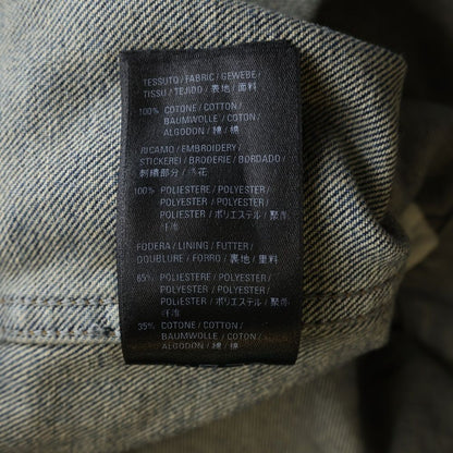 Balenciaga Front Embroidery Logo Denim Jacket Indigo — view 7
