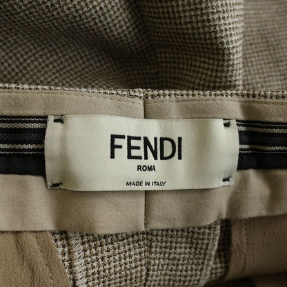 Fendi Check All Over Barrel Trousers Pants Beige — view 6