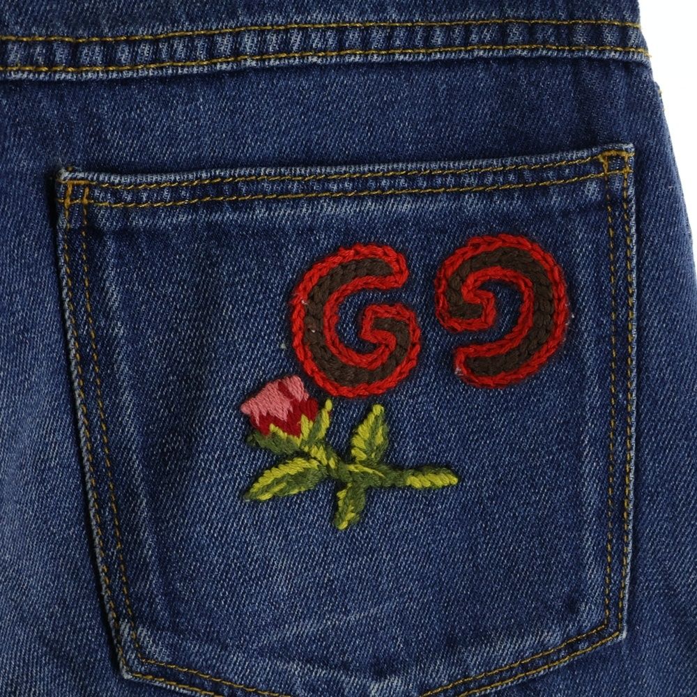 Gucci Wide Leg Denim Pants Indigo Blue — view 6