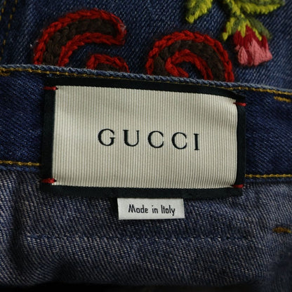 Gucci Wide Leg Denim Pants Indigo Blue — view 7