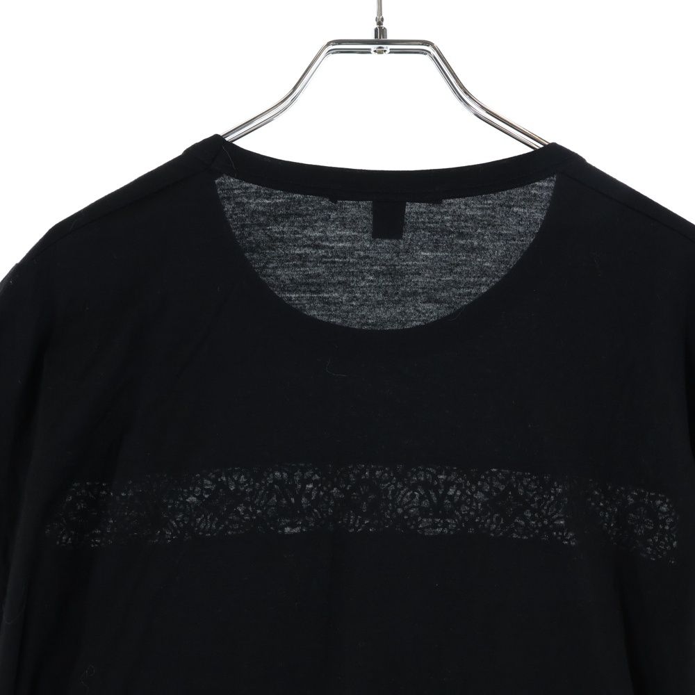 Louis Vuitton Lace Pattern T-Shirt LV Logo Short Sleeve Black — view 4