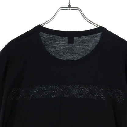 Louis Vuitton Lace Pattern T-Shirt LV Logo Short Sleeve Black — view 4