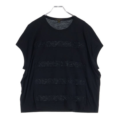 Louis Vuitton Lace Pattern T-Shirt LV Logo Short Sleeve Black