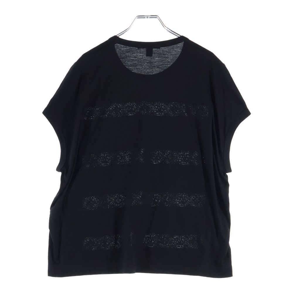 Louis Vuitton Lace Pattern T-Shirt LV Logo Short Sleeve Black — view 2