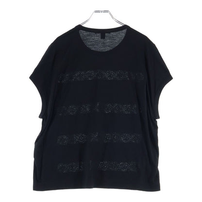 Louis Vuitton Lace Pattern T-Shirt LV Logo Short Sleeve Black — view 2
