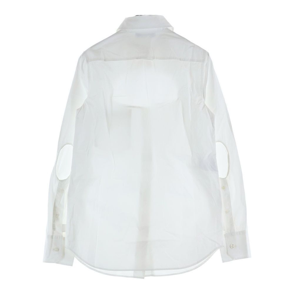Prada Cut Out Shirt Triangle Logo Cut Out Long Sleeve White — view 2
