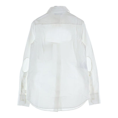Prada Cut Out Shirt Triangle Logo Cut Out Long Sleeve White — view 2