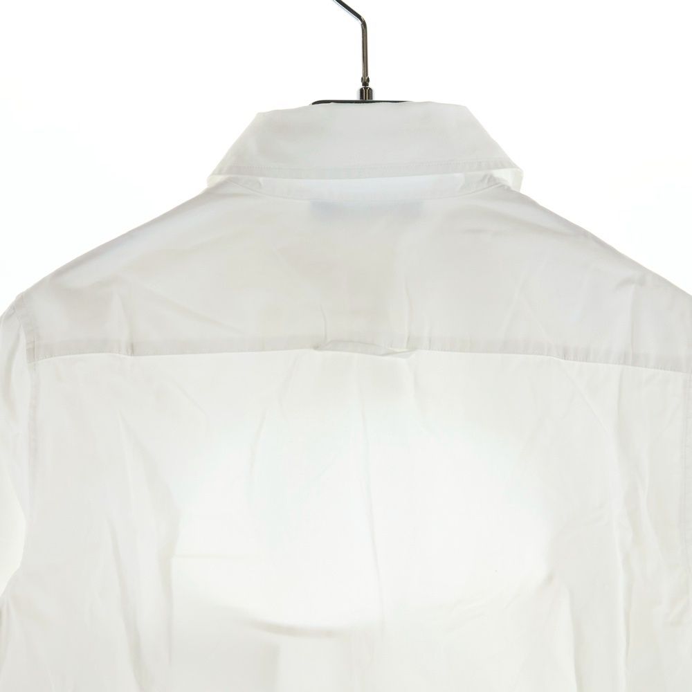 Prada Cut Out Shirt Triangle Logo Cut Out Long Sleeve White — view 4