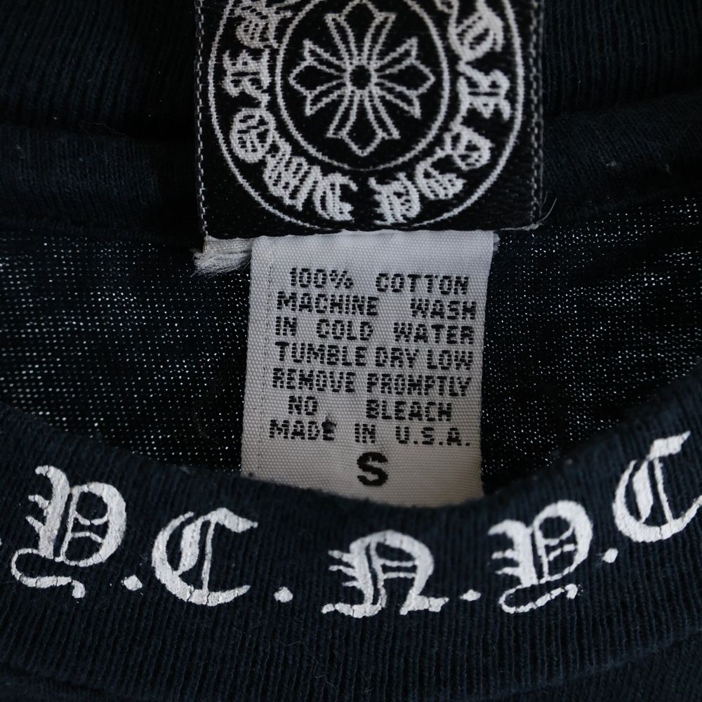 Chrome Hearts Vintage Nyc Neck Logo S Tee Nyc Crew Short Sleeve T-Shirt Black — view 8