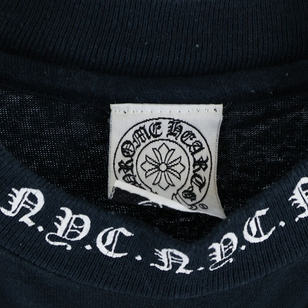 Chrome Hearts Vintage Nyc Neck Logo S Tee Nyc Crew Short Sleeve T-Shirt Black — view 7