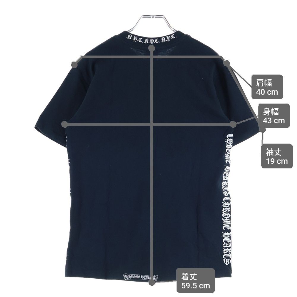 Chrome Hearts Vintage Nyc Neck Logo S Tee Nyc Crew Short Sleeve T-Shirt Black — view 9