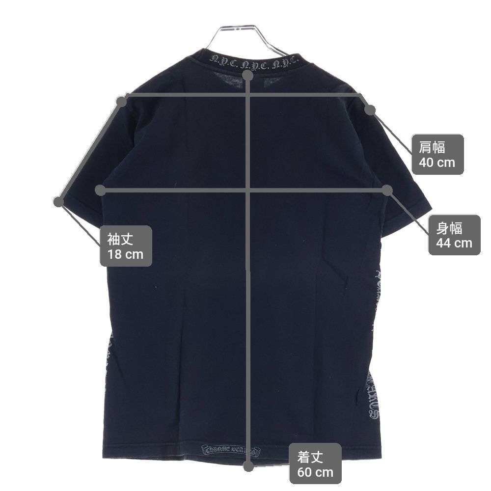 Chrome Hearts Vintage Nyc Neck Logo S Tee Nyc Crew Short Sleeve T-Shirt Black — view 9