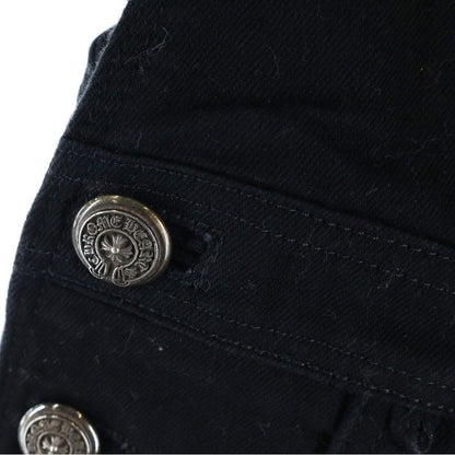 Chrome Hearts Overall Horse Shoe Logo Button Denim Black — view 5