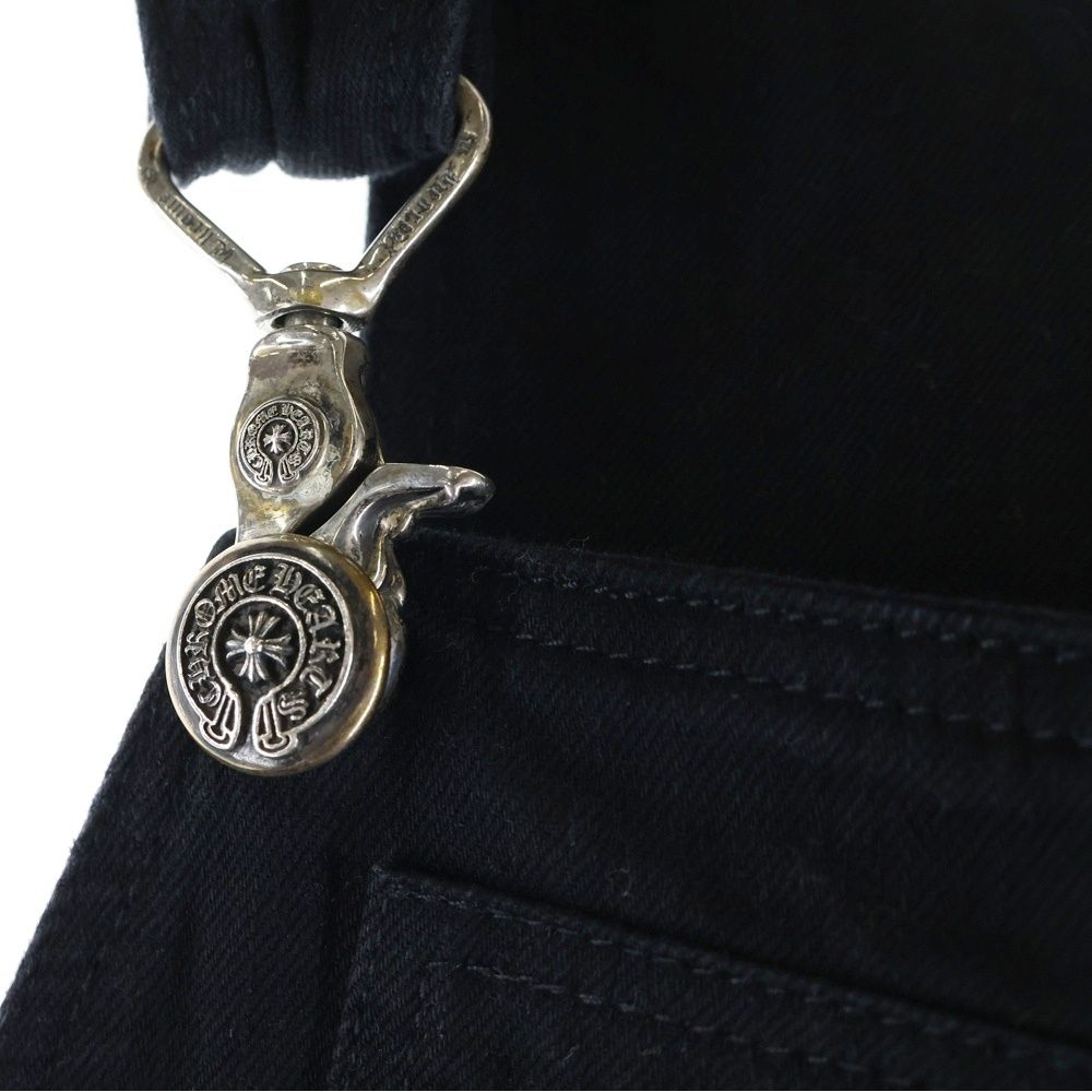 Chrome Hearts Overall Horse Shoe Logo Button Denim Black — view 4