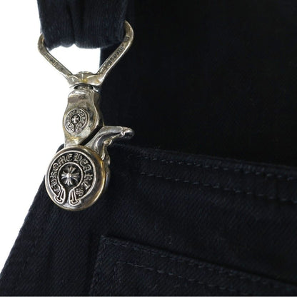 Chrome Hearts Overall Horse Shoe Logo Button Denim Black — view 4