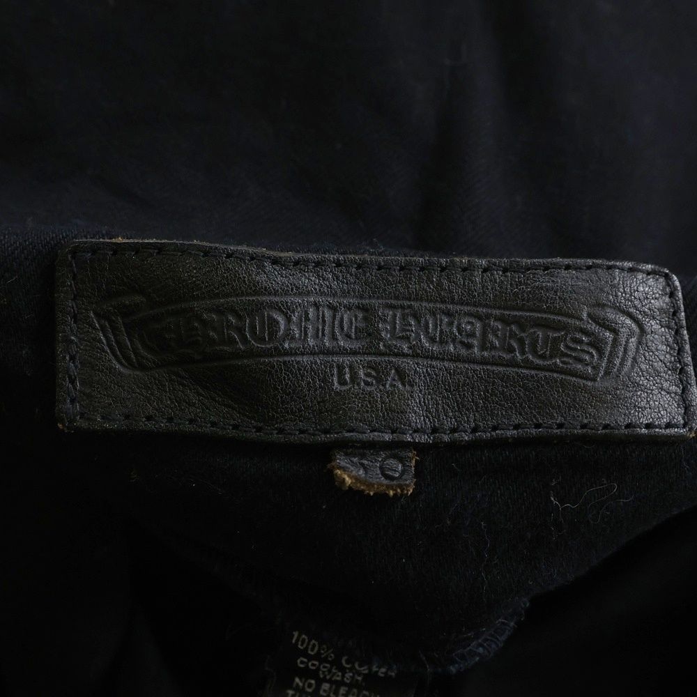 Chrome Hearts Overall Horse Shoe Logo Button Denim Black — view 7