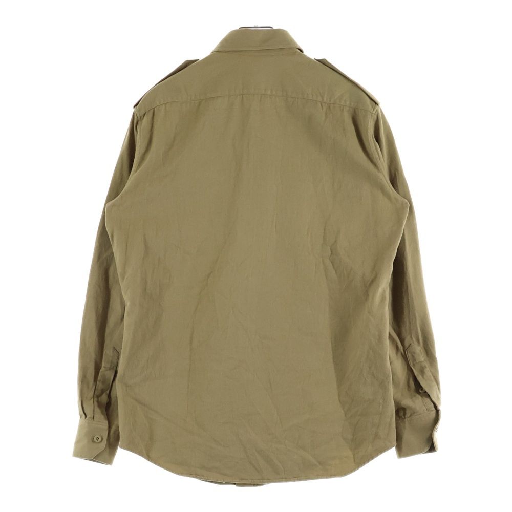 Celine Cotton Twill Military Shirt Long Sleeve Brown — view 2