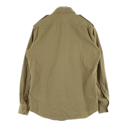 Celine Cotton Twill Military Shirt Long Sleeve Brown — view 2