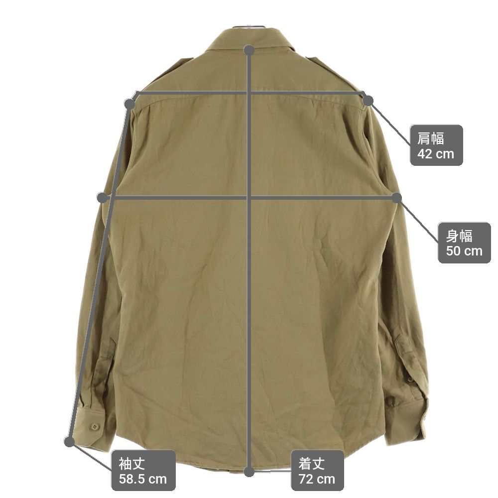 Celine Cotton Twill Military Shirt Long Sleeve Brown — view 9