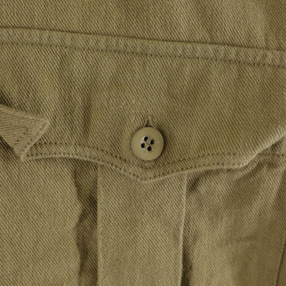 Celine Cotton Twill Military Shirt Long Sleeve Brown — view 6