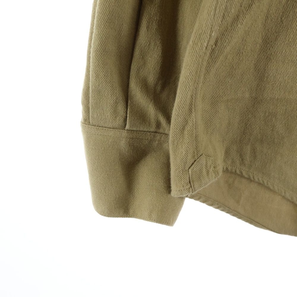 Celine Cotton Twill Military Shirt Long Sleeve Brown — view 5