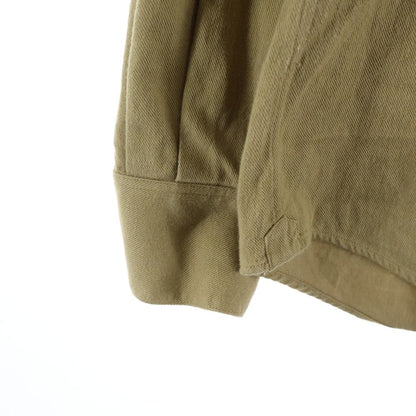 Celine Cotton Twill Military Shirt Long Sleeve Brown — view 5