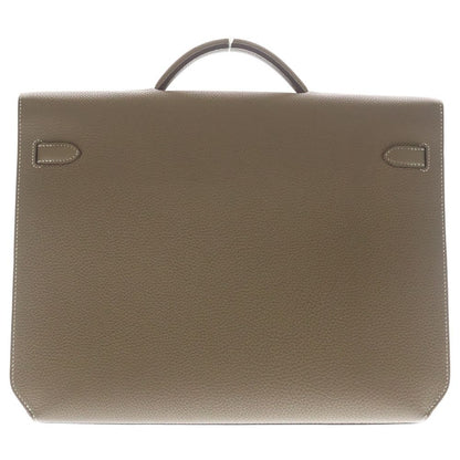 Hermes Kelly Depeche 36 Etoupe Togo Leather Hand Business Bag Silver Beige — view 2