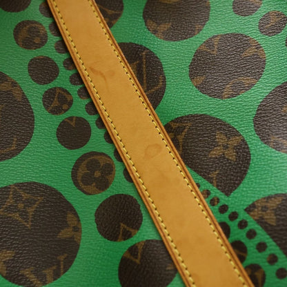 Louis Vuitton YK Yayoi Kusama Monogram Keepall 55 Leather Boston Bag Brown Green — view 6