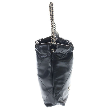 Chanel 22 Mini Chain Shoulder Bag Silver Black Plate — view 3